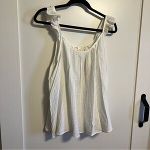Terra & Sky 1X white gauze tank